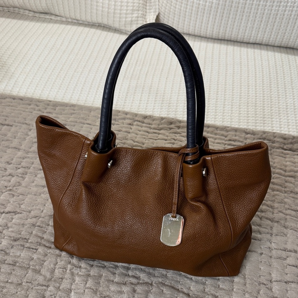 FURLA -excellent condition- Brown Leather Tote Bag